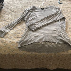Gray and white striped sweater